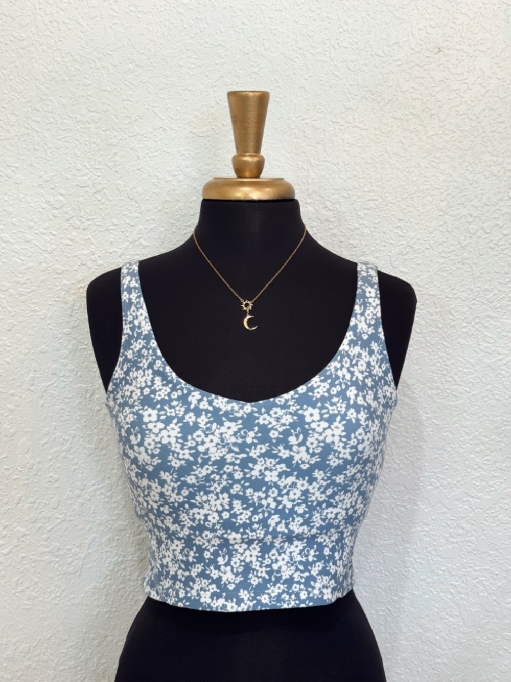 Gilly Hicks Blue Floral Cropped Tank